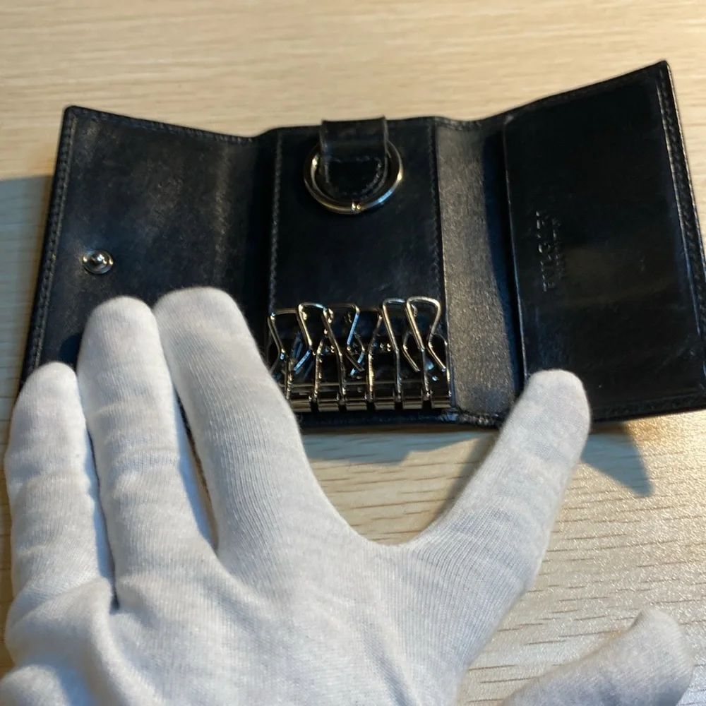 Bvlgari Black Leather Vintage key case/2 card holder - Picture 7 of 11